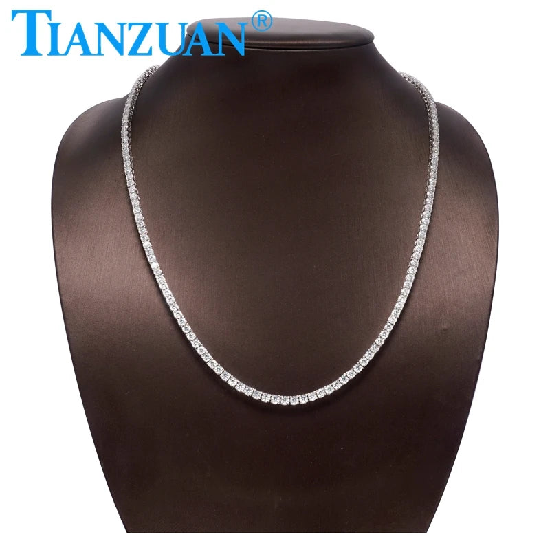 Hip Hop Men's Necklace Rap Singer Necklace Ice Tennis Chain Necklace Moissanite One Row Rhinestone Women Fashion Jewelry