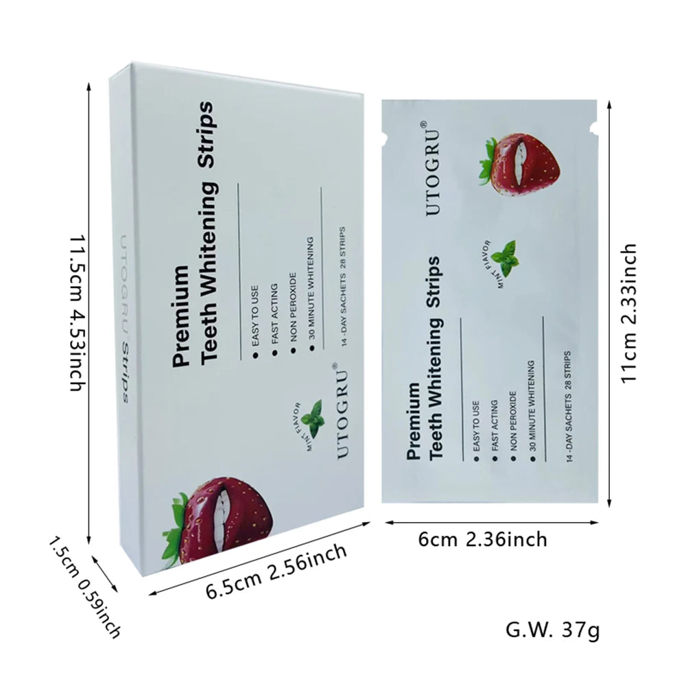 Teeth Whitening Strips - Effective Stain Removal & Teeth Brightening Care Dental Paste Gently Cleaning Product for Daily