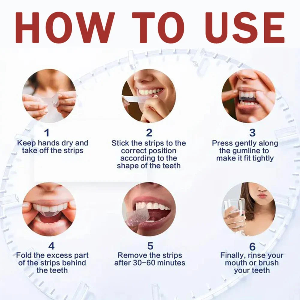 Teeth Whitening Strips - Effective Stain Removal & Teeth Brightening Care Dental Paste Gently Cleaning Product for Daily
