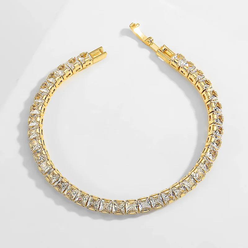Full Moissanite Tennis Bracelet with Gra Certificate 925 Sterling Silver Plated 18k Gold 3-6.5mm Diamond Bracelets for Men Women