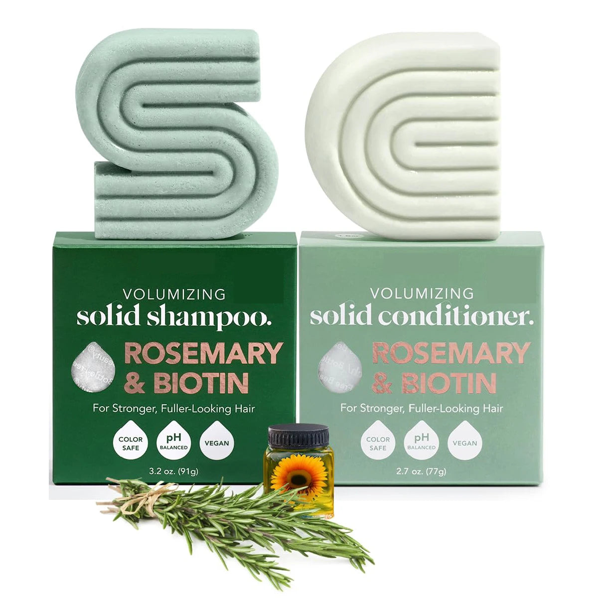 2PC Rice Shampoo and Conditioner Bar for Hair Growth | Rice Shampoo Bar & Conditioner Bar for Strengthening Hair