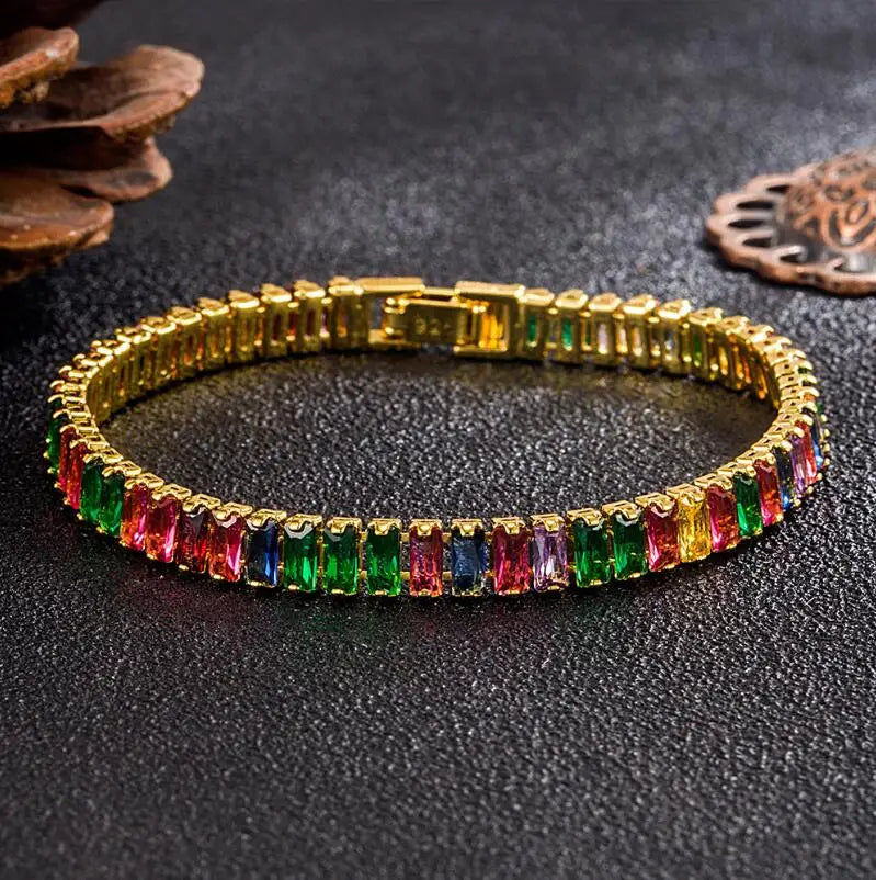 Full Moissanite Tennis Bracelet with Gra Certificate 925 Sterling Silver Plated 18k Gold 3-6.5mm Diamond Bracelets for Men Women