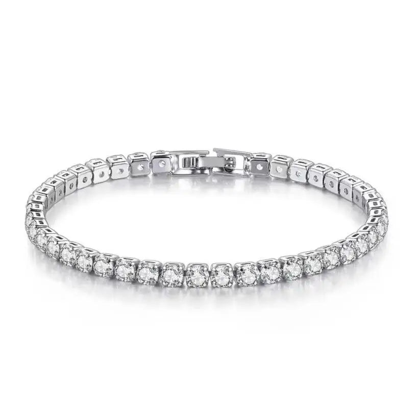 Full Moissanite Tennis Bracelet with Gra Certificate 925 Sterling Silver Plated 18k Gold 3-6.5mm Diamond Bracelets for Men Women