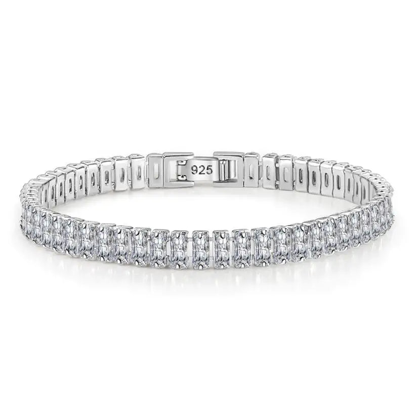 Full Moissanite Tennis Bracelet with Gra Certificate 925 Sterling Silver Plated 18k Gold 3-6.5mm Diamond Bracelets for Men Women