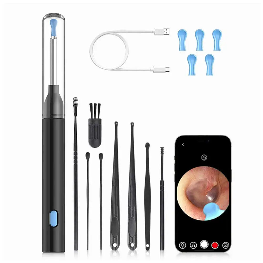 Visual Ear Wax Cleaner with Camera Safe Earwax Removal Endoscope with 5M Camera Luminous Otoscope Ear Cleaning Tools Ear Care