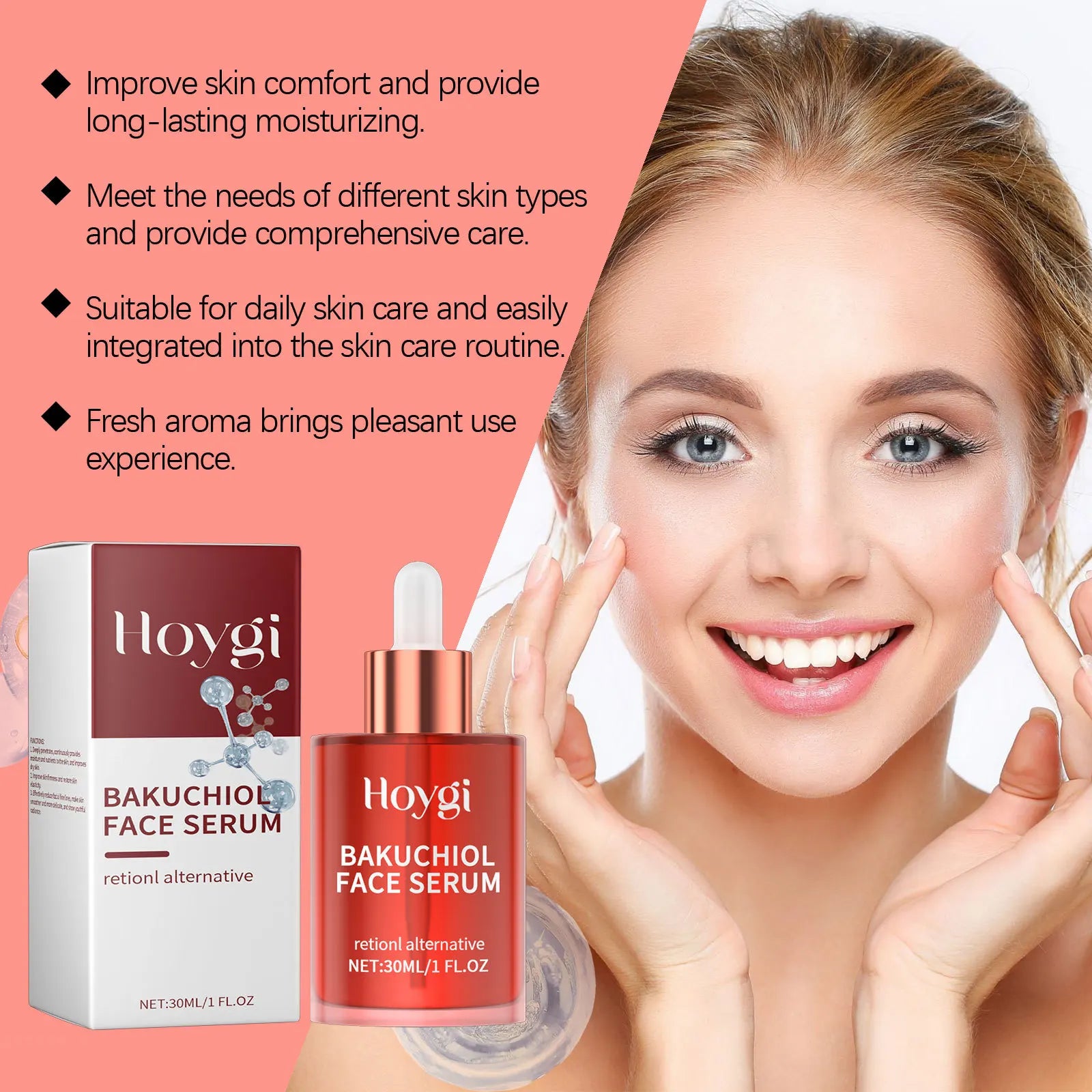 Bakuchiol Face Serum Anti Aging Lifting Firming Remove Fine Lines Skin Rejuvenation Brightening Hydrating Retinol Face Essence