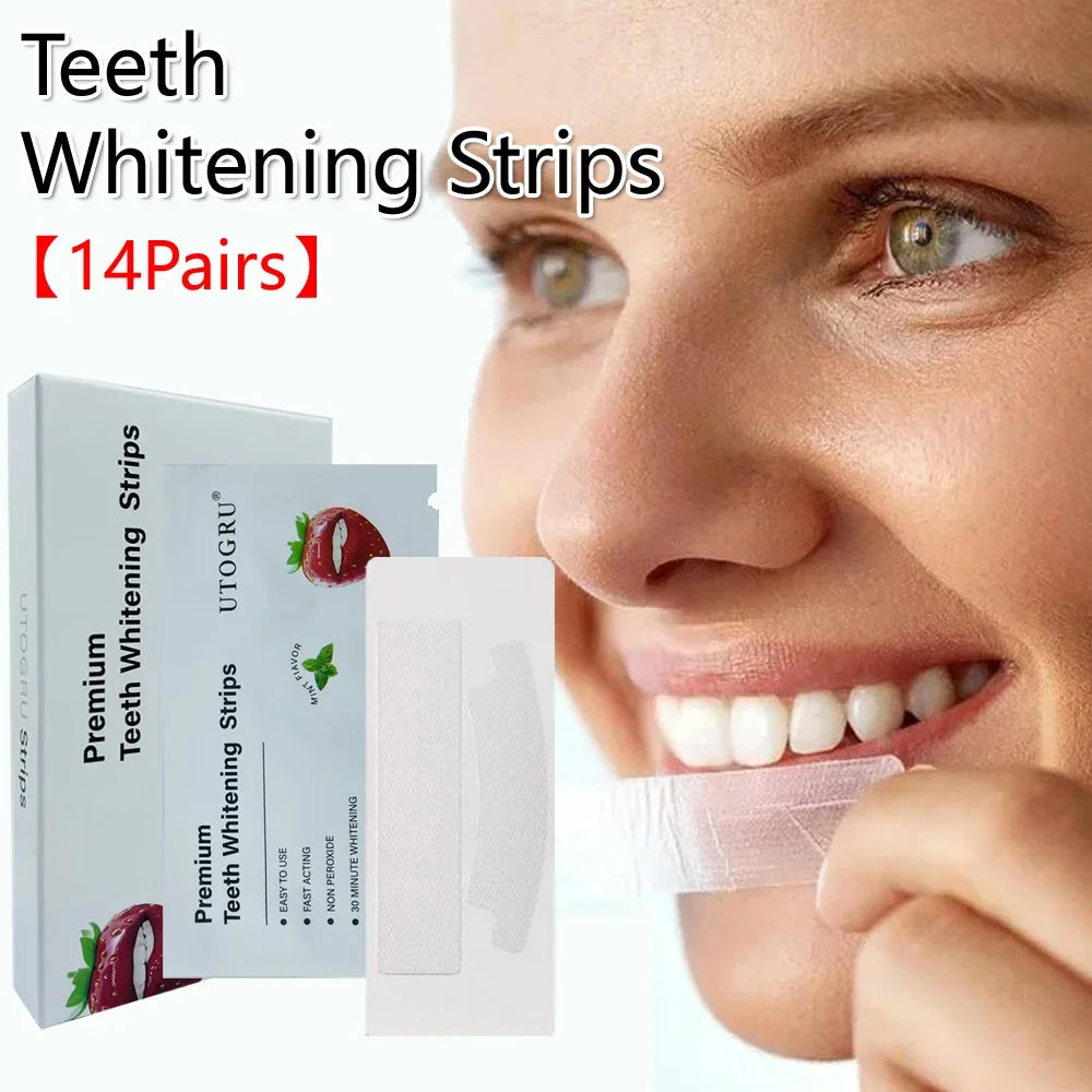 Teeth Whitening Strips - Effective Stain Removal & Teeth Brightening Care Dental Paste Gently Cleaning Product for Daily