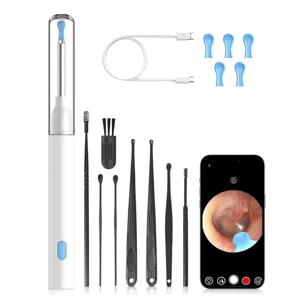 Visual Ear Wax Cleaner with Camera Safe Earwax Removal Endoscope with 5M Camera Luminous Otoscope Ear Cleaning Tools Ear Care