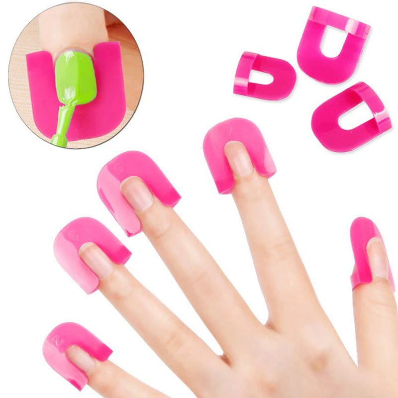 26pcs/set 10 Sizes G Curve Shape Varnish Shield Finger Cover Nail Protector French Nail Polish With Gradient Prints On The Edge