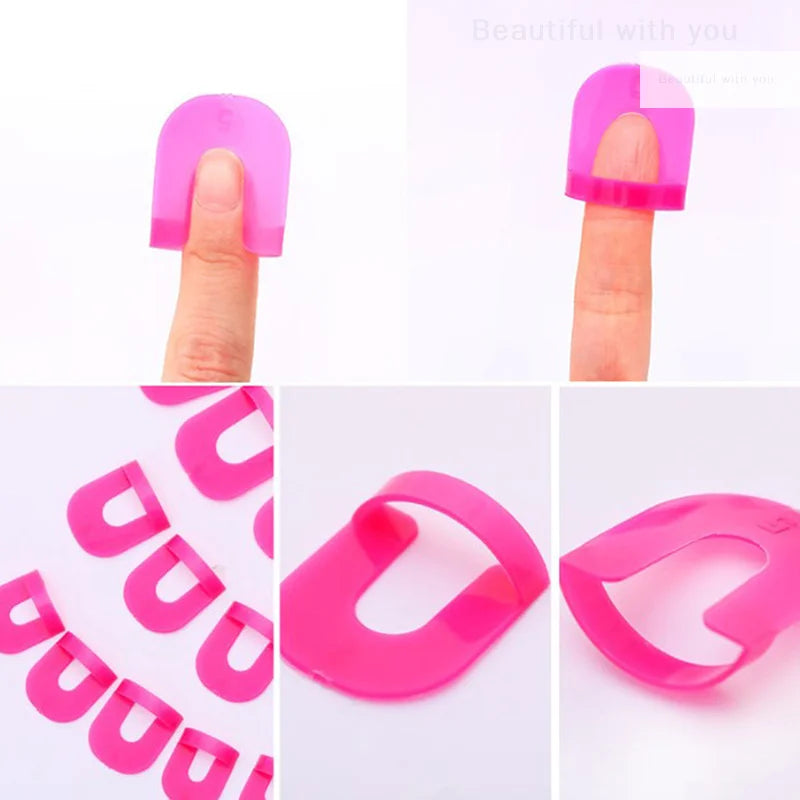 26pcs/set 10 Sizes G Curve Shape Varnish Shield Finger Cover Nail Protector French Nail Polish With Gradient Prints On The Edge