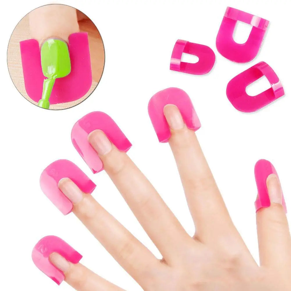 26 Pieces U-Shape Nail Polish Protectors Curve Shape Tool Professional Clips Template Finger Manicure Art Cover Guide Nail F3M8