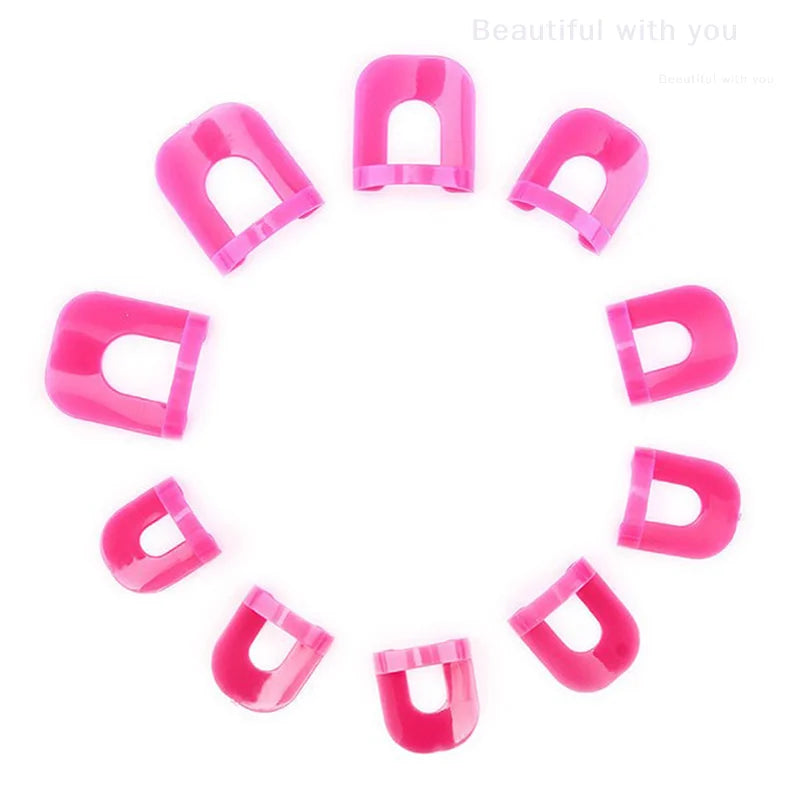 26pcs/set 10 Sizes G Curve Shape Varnish Shield Finger Cover Nail Protector French Nail Polish With Gradient Prints On The Edge
